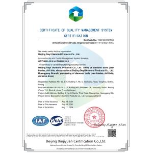Beijing Deyi Diamond Products Co., Ltd. Сертификации