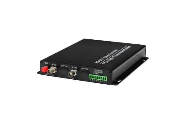 2 channel SDI fiber extender cctv video transmitter and receiver Support SMPTE-292M / SMPTE-259M