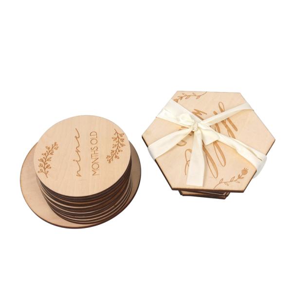 Tarjetas de Milestone mensual para bebés Discos de Milestone impresos de madera para bebés recién nacidos Regalos de diseño personalizado acepta