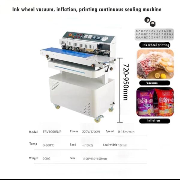 Hipac Electric Vacuum Sealer Machine with Nitrogen Filling and 18m/min Sealing Speed for Food Packaging