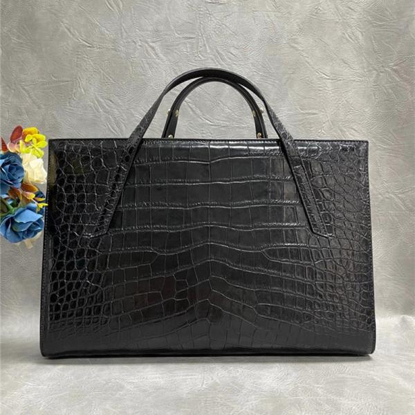 Authentic Crocodile Belly Skin OL Lady Large Working Purse Female Handbag Genuine Alligator Leather Women Shoulder Bag