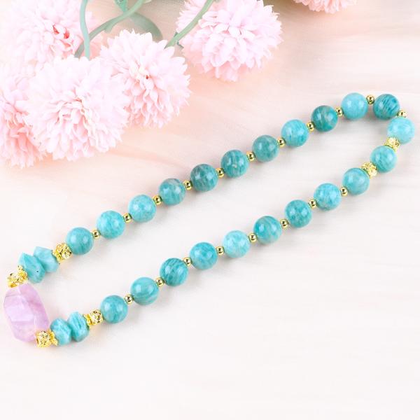 11MM 14MM Tianhe Stone Amethyst Crystal Gemstone Bead Bracelets 2 Layer