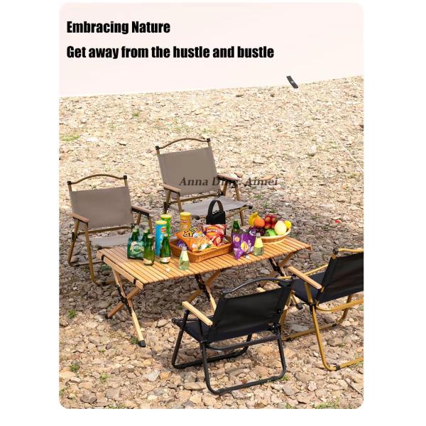 Customized Lightweight Beech Armrest camping fishing chairs Portable Metal Folding Outdoor