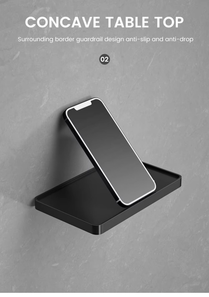 Self Adhesive Wall Mounted Toilet Tissue Holder Drop Proof Design Space Saving Shelf