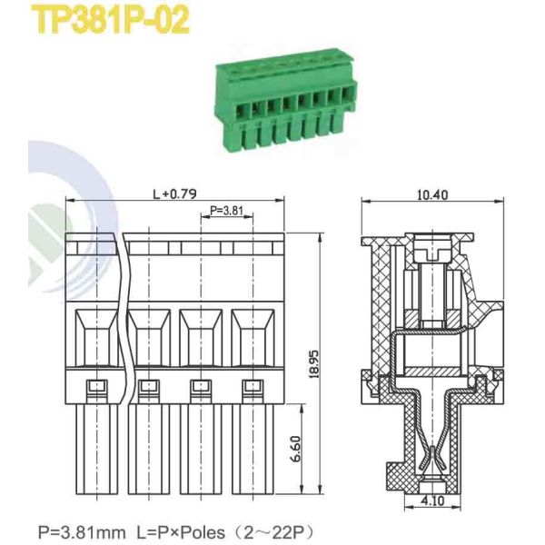 12-24 AWG Pluggable Terminal Block with Rated Surge Voltage and High Insulation Resistance for PCB Connectivity