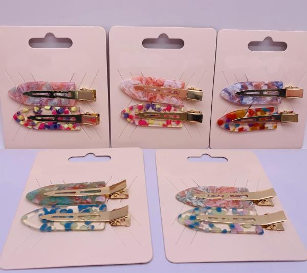 Summer Seamless Acrylic Resin Hair Clips , Transparent Duck Bill Clips For Hair