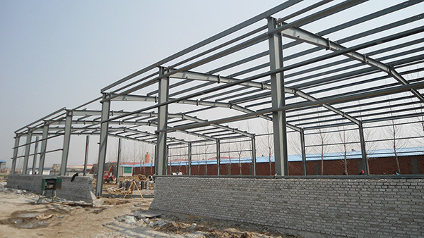 Q355B Steel Structure Design Building , Prefab Steel Construction Factory Building