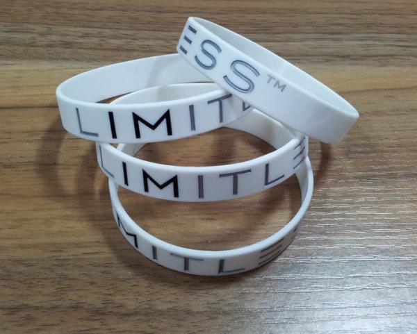 Ink Filled Promotional Printed Silicone Wristbands With Debossed Logo , CE Specification