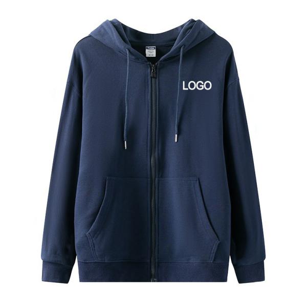 Full Zip Hooded Sweatshirt Unisex 700G Warm Winter Hoodies Solid Color Design