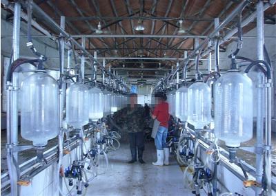 Exploração agrícola de leiteria galvanizada quente que ordenha a sala de estar de ordenha de desenhos em espinha com protetor de respingo