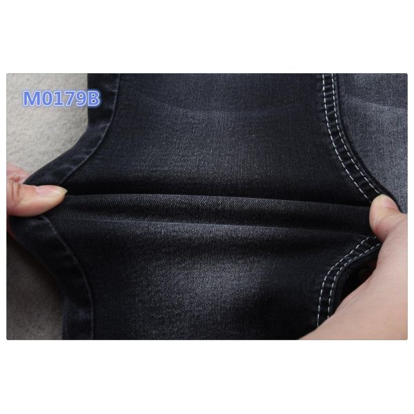 Super Stretch Cotton Polyester Spandex Black Denim Jeans Fabric