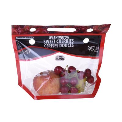 Printing OPP Zipper Food Grade Plastic Packaging Bags for For Fresh Fruit and Vegetables with Holes and Hanger