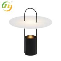 Chambre à coucher ronde en acrylique salon blanc et noir décoratif nordique minimaliste lampe de table de design moderne
