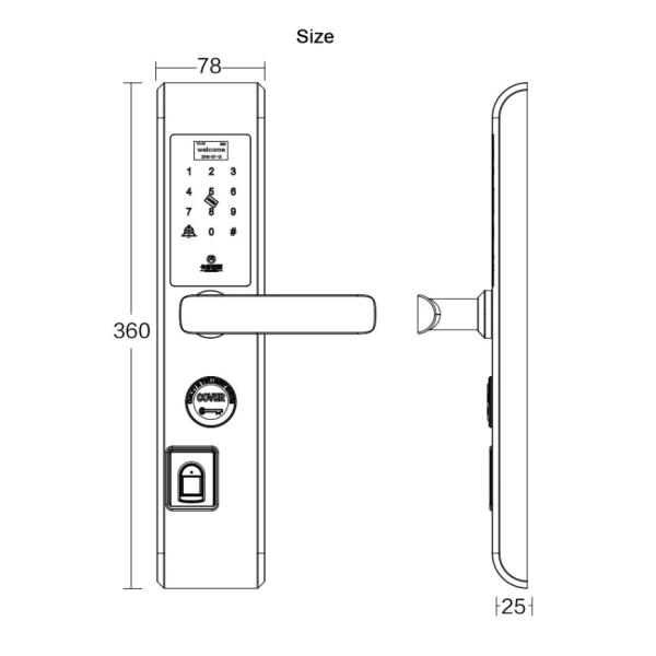 Electronic Biometric House Door Lock , Intelligent Fingerprint Door Lock For Home
