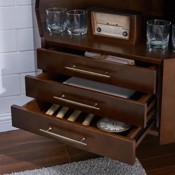 Commercial Wooden Corner Liquor Cabinet Counter For Alcohol Wine Display
