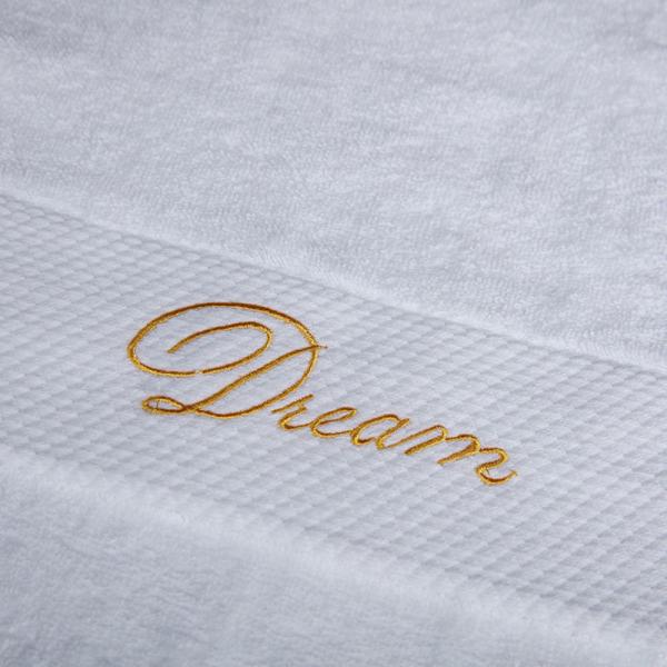 Customized Embroidery Logo White Towels Thick Bath Towel 100% Cotton for 5 Star Hotel Standard