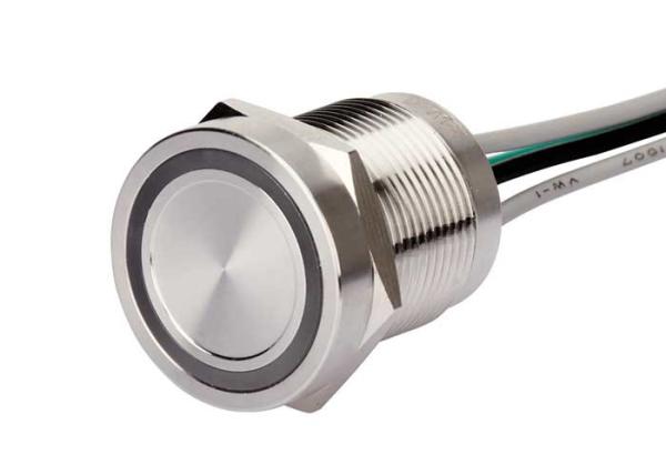 19mm Mini Led Power Piezo Switch Push Button Touch With Cable Metal