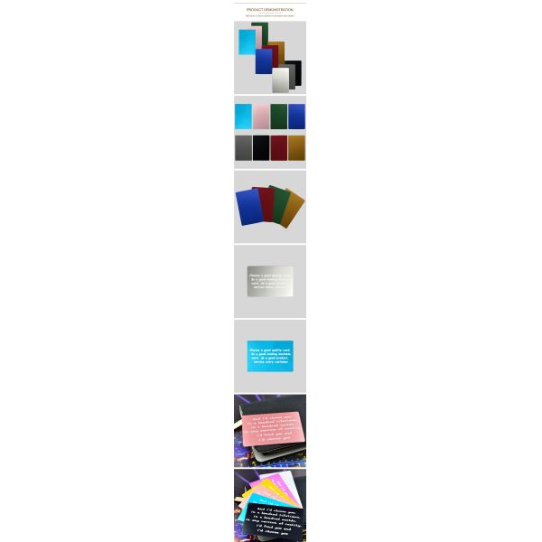 Anodized Aluminum Business Card Blank Engraving Sublimation Polished Colorful 0.2MM 0.3MM 0.8MM
