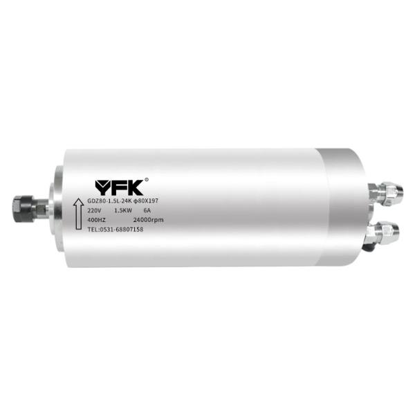YFK GDZ 1.5KW ER11 ER16 Diâmetro 80 Motor de fuso refrigerado a água para fábrica