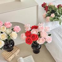 Real rose bouquet, single fake flower, home decor, living room dining table decoration, wedding hall flower arrangement, decoration, flower arrangement