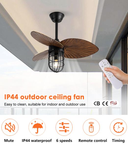 Ventiladores de techo de comedor personalizados de fábrica al por mayor con control remoto ABS retro y luz de ventilador de techo inteligente para el hogar