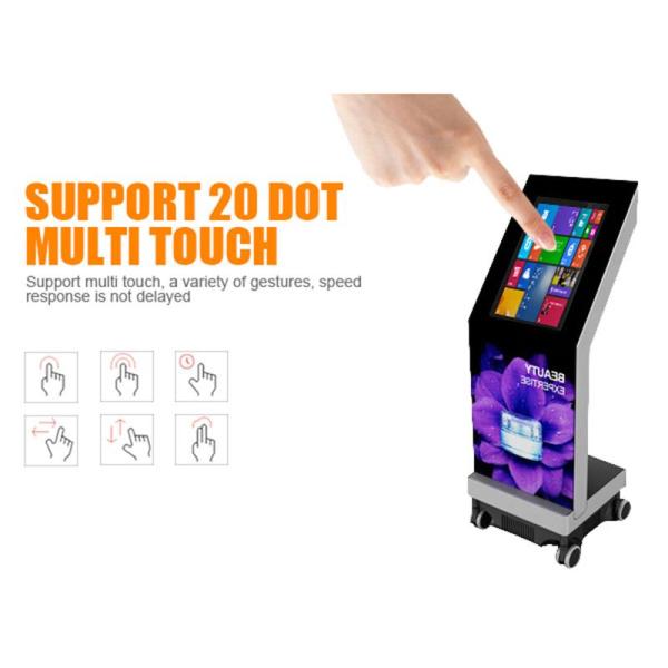 Movable 21.5 Inch Touching Floor Standing Digital Signage With Calendar Exhibition Booth