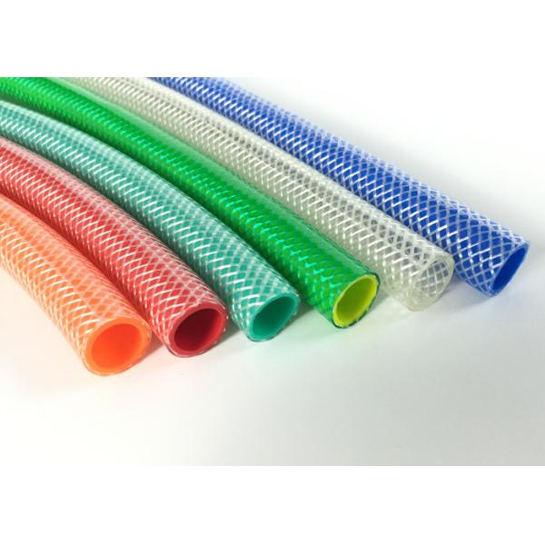 Pink / Blue Water Hose Pipe , Plastic Fiber Reinforced Garden Pipe OEM Accept