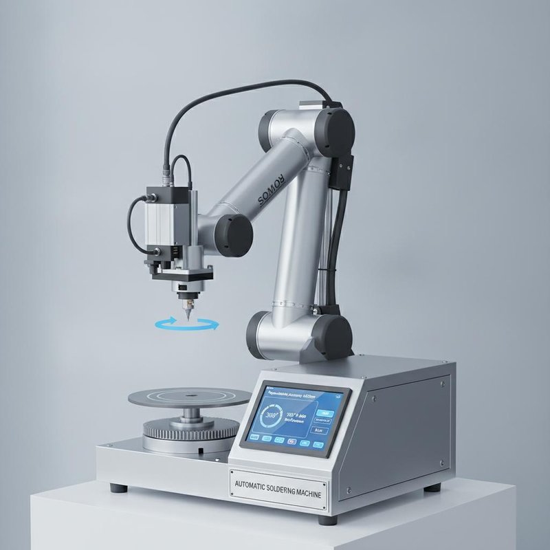 Repeatability Accuracy ±002mm Automatic Soldering Machine with 360 Degree R Axis Rotation and LCD Display Offering Soldering Performance