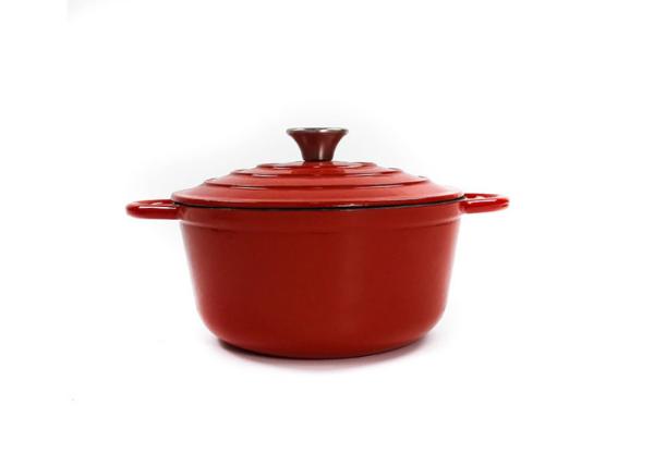 OEM ODM 21.3*10cm Red Cast Iron Dutch Oven ISO9001 certificated
