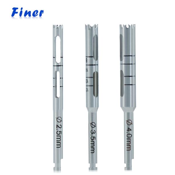 Ferramentas para implantes dentários de comprimento 13/15 mm Brocas trefinas de aço inoxidável