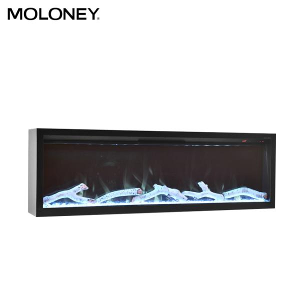 fogão puro Recessed moderno da decoração da armação de aço do preto da chaminé de 2440mm