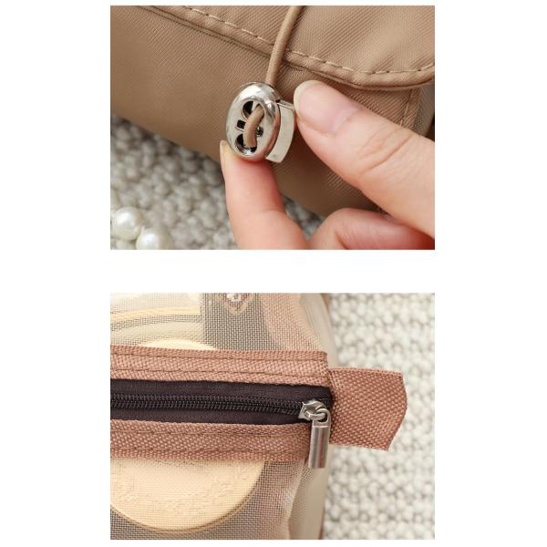 Brushes Lipstick Storage Cosmetic Bag Organizer Travel Nylon Mesh Toiletry Bag