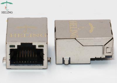 Tab Up Latch SMT RJ45 1000Base TX Connector With Built In LED