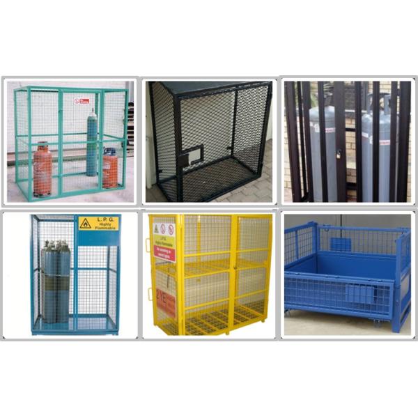 Galvanized Steel Tube Gas Cylinder Cages High Security 900*1000*500mm