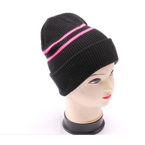Unisex Wool Winter Hat , Warm Custom Knitted Beanie Hats Plain Color Strings Buckle Closure