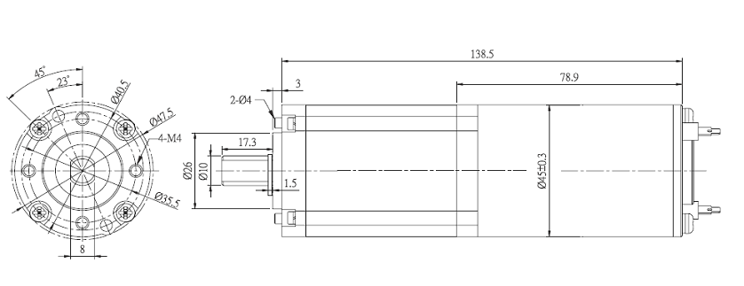 5 Rpm быстро проходят безщеточный мотор 400W планетарной шестерни DC для выбивая машины