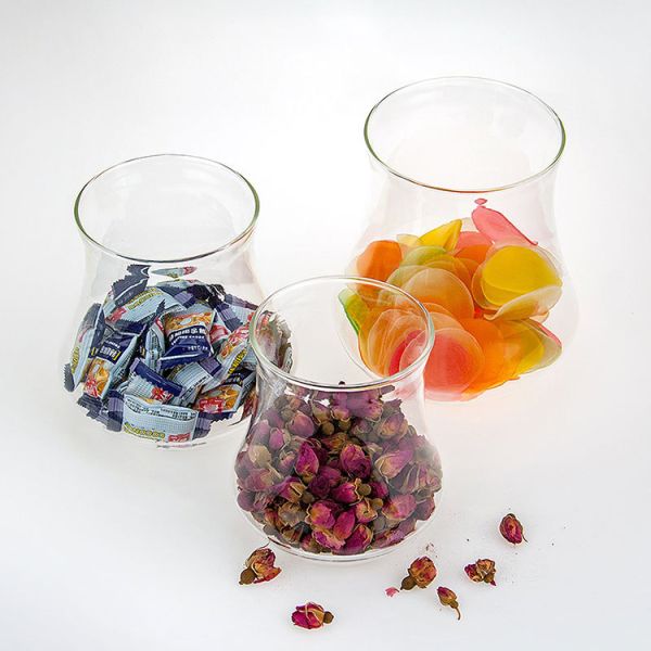 Heat Resistance Borosilicate Glass Canister Jar With Airtight Bamboo Lid Food Storage