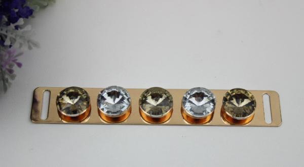 Hot selling iron material light gold diamond decorative shoes metal buckles