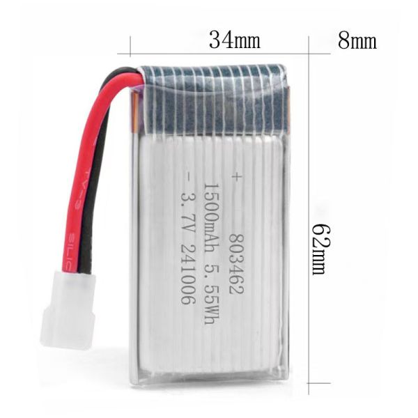 25C High Discharge Rate Li-Po Battery 803462 1500mAh High Capacity for RC Models Toys Drones and Aircraft
