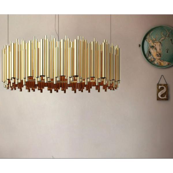 Люстра медного материала тела привесная освещает драматический дизайн трубы