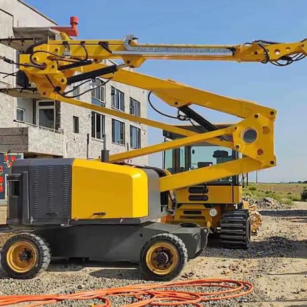 Plateforme élévatrice automotrice de chantier à bras articulé électrique Haulotte d'occasion