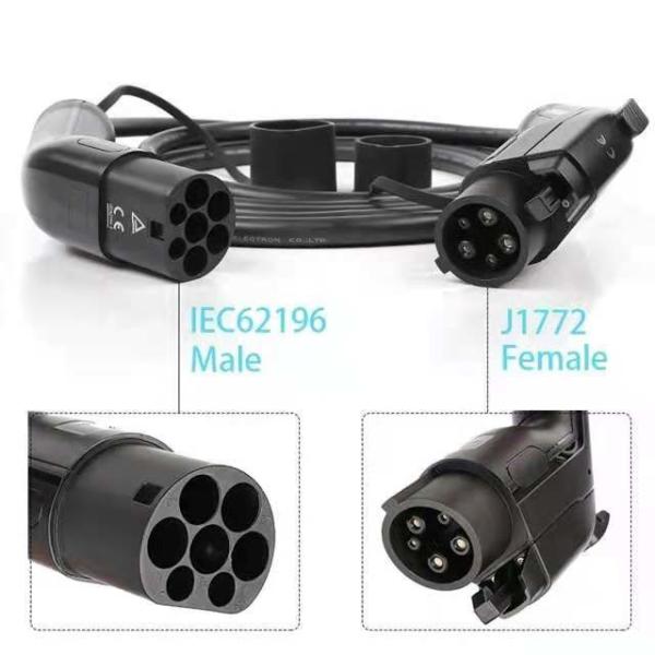 Copper Alloy Type 1 To Type 2 EV Cable 32A EV Charging Cable 3kg