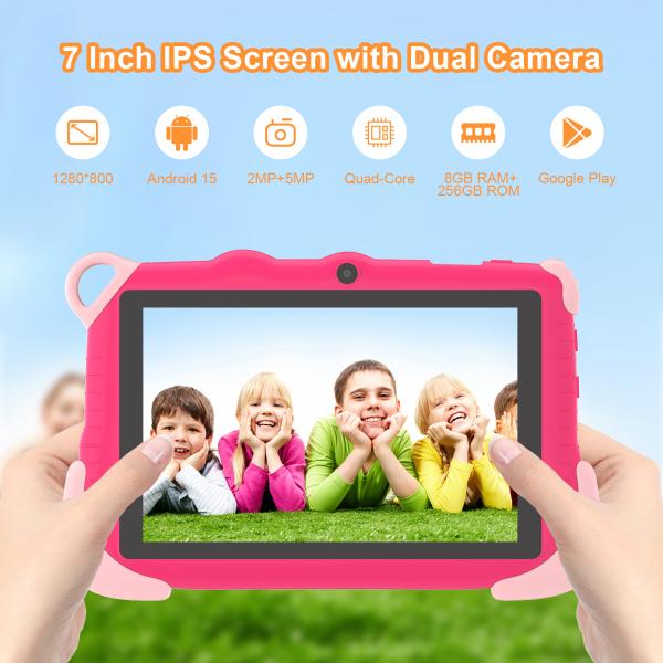 C Idea 7 Inch Android 15 Educational Smart Tablet For Students CM78  pink