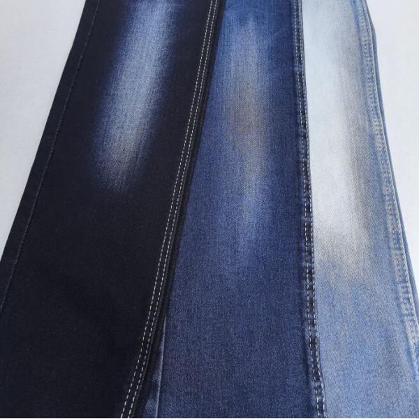 Super suave de tres núcleos de alto estiramiento Eco-amigable 11.5 oz JSD3159 azul oscuro tejido de denim ancho 160-161cm