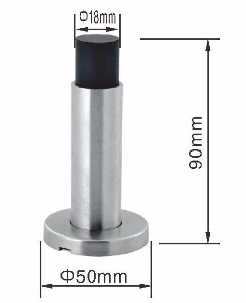 Stainless Steel Commercial Grade Door Stops Door Mounted Tubular 50x90 mm