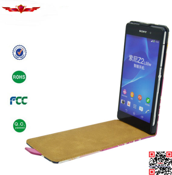 Hot Selling 100% Qualify PU Flip Leather Cover Cases For Sony Xperia Z2