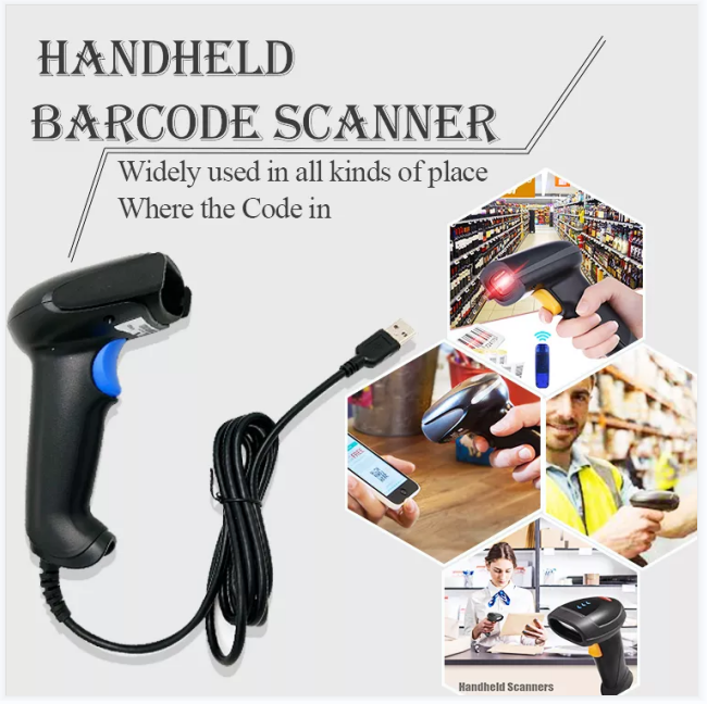 Handheld блок развертки штрихкода связал проволокой читателя штрихкода лазера 1D 2D QR бесшнурового