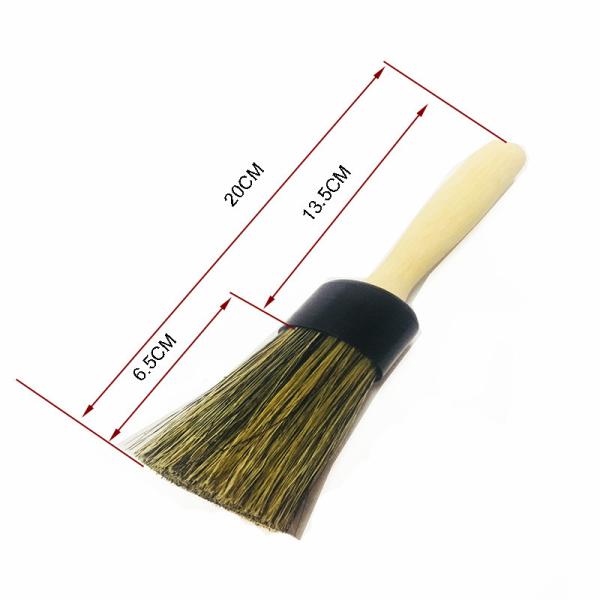 20cm Auto Detailing Car Cleaning Brushes Wooden Handle Natural Horse Hair