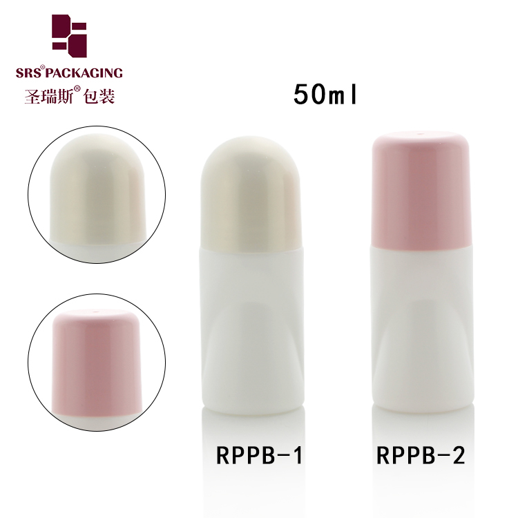 Wholesale 50ml Round Cylinder Plastic Roller Bottle Empty Roll‑on Container For Perfume Body Oil