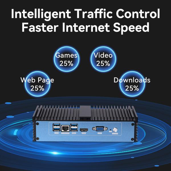 Intel Pentium 4415U Processor Firewall Mini PC With Fanless Cooling System 6 Ethernet
